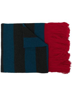 colville stripe-print knit scarf - Blue