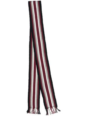 colville striped fringed scarf - Black