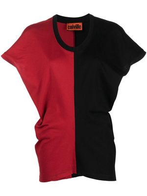 colville two-tone ruched T-shirt - Black