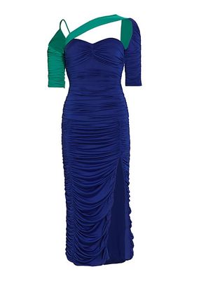 Comet Ruched Two-Tone Dress