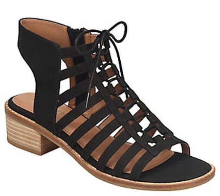 Comfortiva Lace Up Leather Sandals - Blossom
