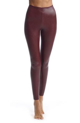 Commando Control Top Faux Leather Leggings in Oxblood