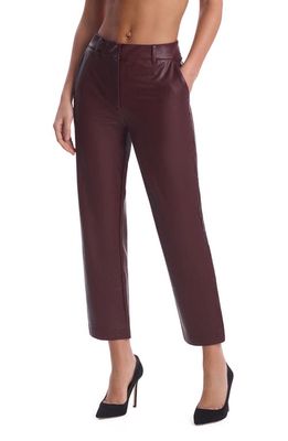 Commando Crop Tapered Faux Leather Trousers in Oxblood
