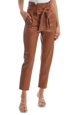 Commando Faux Leather Paperbag Waist Crop Pants in Cocoa