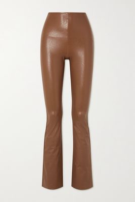 Commando - Faux Stretch-leather Flared Pants - Black