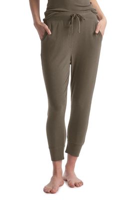Commando Luxury Ribbed Crop Pajama Pants in Olive