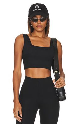 Commando Neoprene Squareneck Crop Top in Black