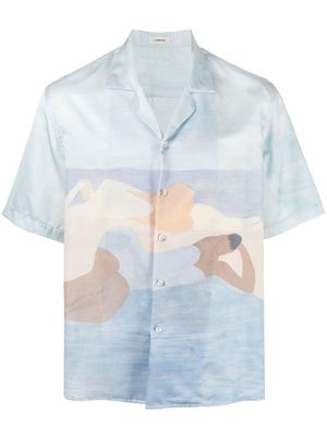 COMMAS beach-print short-sleeve shirt - Blue