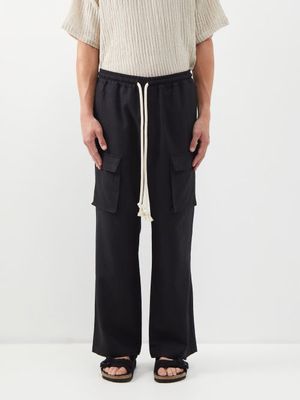 Commas - Drawstring Waist Cotton-blend Trousers - Mens - Black