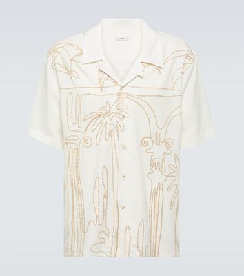 Commas Embroidered linen and cotton shirt