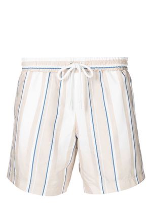 COMMAS faded-stripe swim shorts - Neutrals