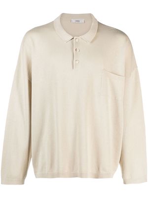 COMMAS long-sleeved pocket polo shirt - Neutrals
