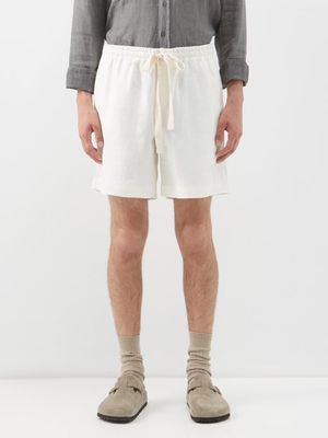 Commas - Lounge Linen-calico Shorts - Mens - White