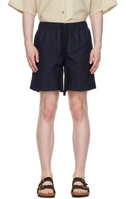 COMMAS Navy Nylon Shorts