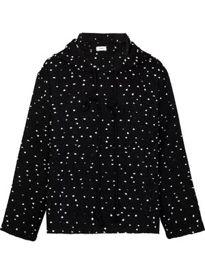 COMMAS polka dot textured beach hoodie - Black