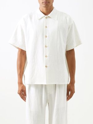 Commas - Short-sleeved Linen-ramie Shirt - Mens - White