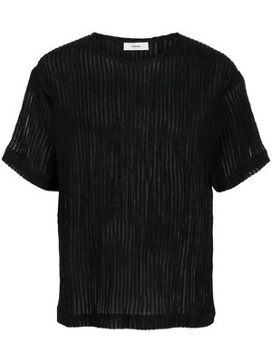 COMMAS vertical-stripe T-shirt - Black