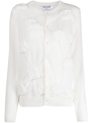 Comme Des Garçons Comme Des Garçons appliqué-detail knitted cardigan - White