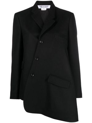 Comme Des Garçons Comme Des Garçons asymmetric-hem button-fastening blazer - Black