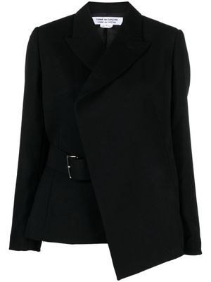 Comme Des Garçons Comme Des Garçons belted asymmetric wool blazer - Black