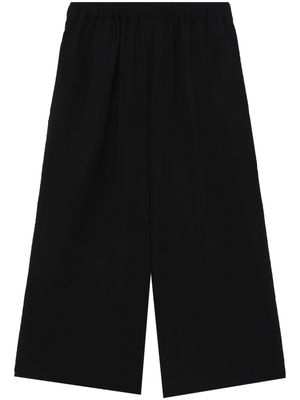 Comme Des Garçons Comme Des Garçons cropped wide-leg wool trousers - Black