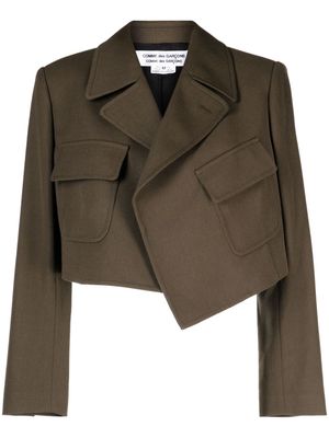 Comme Des Garçons Comme Des Garçons cropped wool jacket - Brown