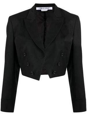 Comme Des Garçons Comme Des Garçons double-breasted cropped wool blazer - Black