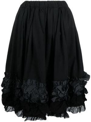 Comme Des Garçons Comme Des Garçons floral-appliqué layered tulle full skirt - Black