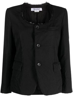 Comme Des Garçons Comme Des Garçons frayed-neckline wool jacket - Black