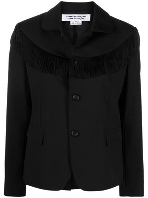 Comme Des Garçons Comme Des Garçons fringe-detail fitted jacket - Black