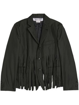 Comme Des Garçons Comme Des Garçons fringed single-breasted blazer - Black