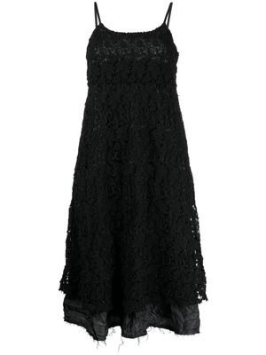 Comme Des Garçons Comme Des Garçons lace layered sleeveless midi dress - Black