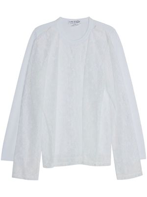 Comme Des Garçons Comme Des Garçons lace-panel detail T-shirt - White