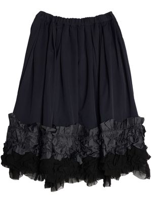 Comme Des Garçons Comme Des Garçons lace-trim wool midi skirt - Black