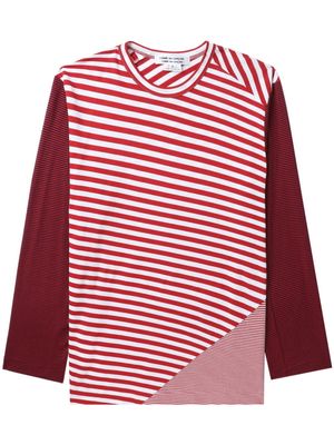 Comme Des Garçons Comme Des Garçons multi-way stripe-pattern cotton sweatshirt - Red