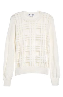 Comme des Garçons Comme des Garçons Patchwork Mixed Media Wool Blend Sweater in Off White