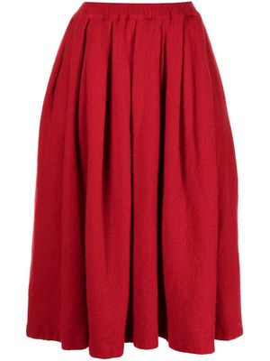 Comme Des Garçons Comme Des Garçons pleated wool midi skirt - Red
