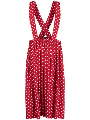 Comme Des Garçons Comme Des Garçons polka-dot print full skirt - Red
