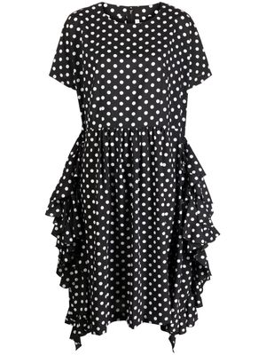 Comme Des Garçons Comme Des Garçons polka-dot print ruffle-detailing dress - Black