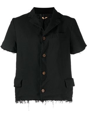 Comme Des Garçons Comme Des Garçons raw-edge short-sleeve blazer - Black