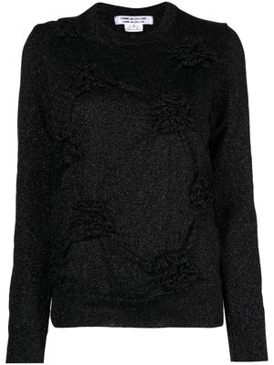Comme Des Garçons Comme Des Garçons round-neck glitter knitted top - Black