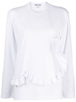 Comme Des Garçons Comme Des Garçons ruffle-detail long-sleeved T-shirt - White