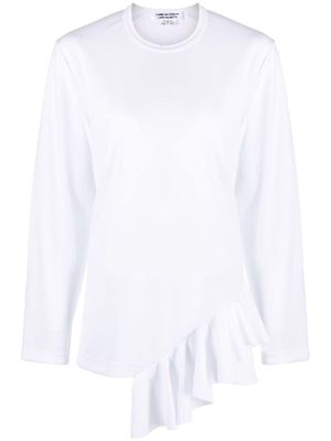 Comme Des Garçons Comme Des Garçons ruffle-detail round-neck T-shirt - White