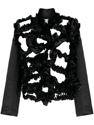 Comme Des Garçons Comme Des Garçons ruffle-detailing cut-out detailing jacket - Black