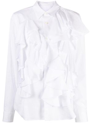 Comme Des Garçons Comme Des Garçons ruffled buttoned cotton shirt - White