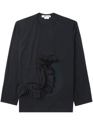 Comme Des Garçons Comme Des Garçons ruffled-detail crew-neck sweatshirt - Black
