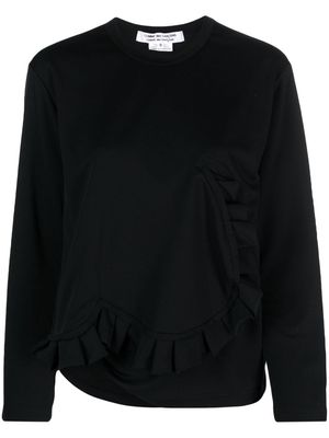 Comme Des Garçons Comme Des Garçons ruffled-trim panelled T-shirt - Black