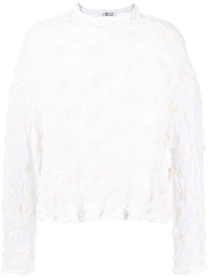 Comme Des Garçons Comme Des Garçons sheer floral-embroidered blouse - White