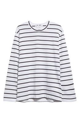 Comme des Garçons Comme des Garçons Stripe Long Sleeve Cotton Jersey T-Shirt in Black/White