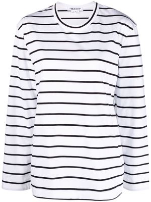 Comme Des Garçons Comme Des Garçons stripe-print cotton T-shirt - White